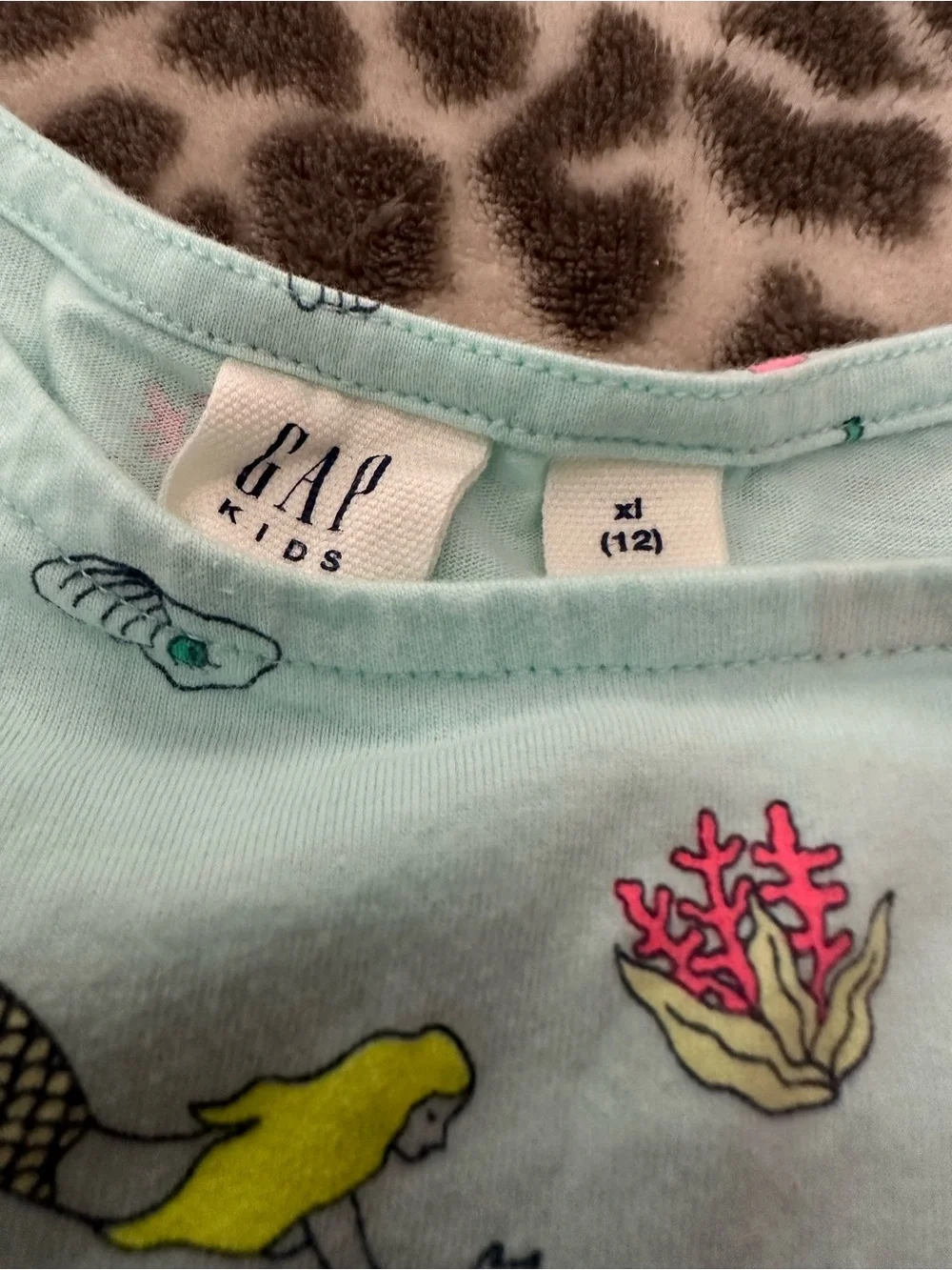 Gap Kids Mermaid Print Tank Sun Dress in Light Blue Size XL 12 Girls